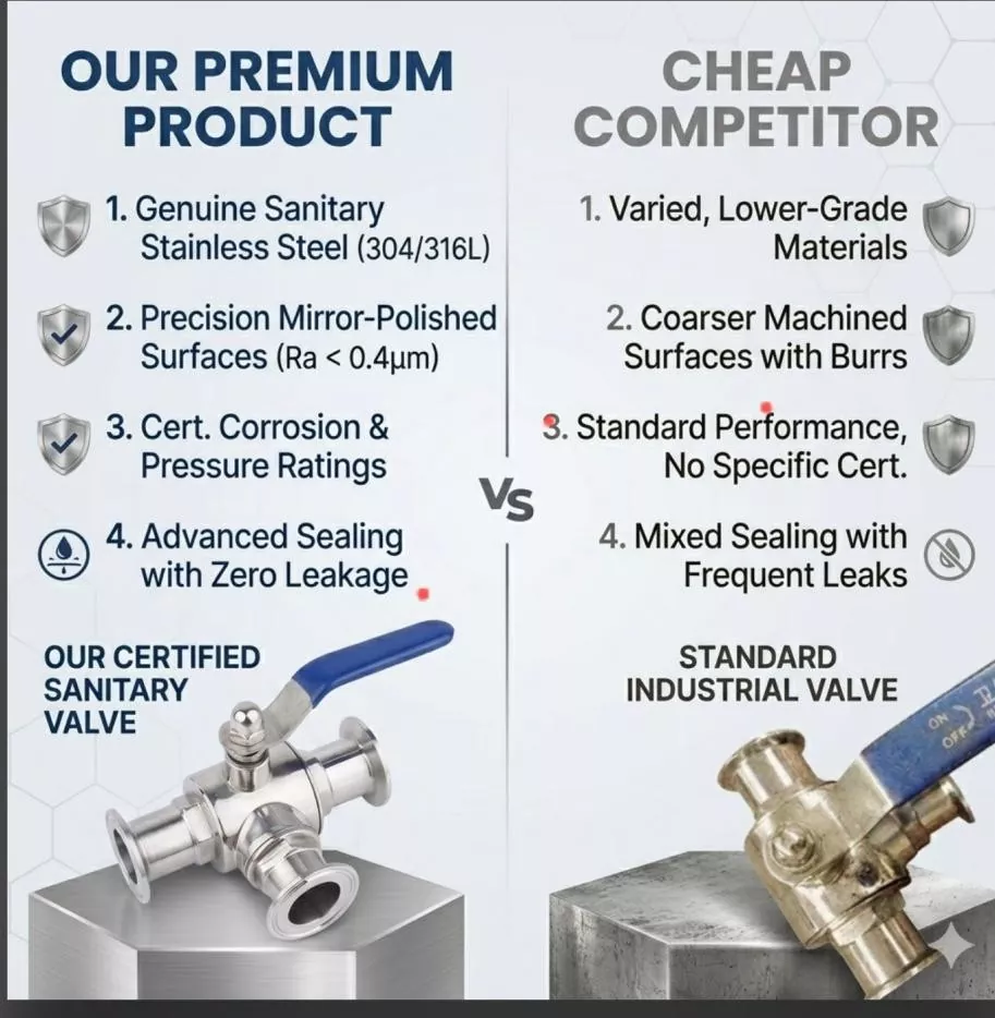 Sanitary 3 Way Ball Valve